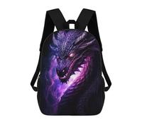 sinyumoney Purple Dragon School Backpack Lightweight Airport College Students Back Pack for Teenage Girls Boys Women Men 17inch
