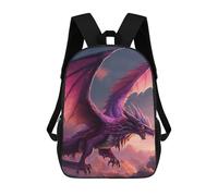 sinyumoney Purple Dragon Sky Flight Backpacks 3D Printed Kids School Backpack Outdoor Casual Daypack Fashion Casual Children Backpacks Cute Travel Bags 17inch