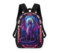 sinyumoney Purple Drakonar Dragon 17inch School Bag 3D Printed Children's School Backpack Casual Fashion Travel Backpacks for Kids School Students