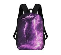 sinyumoney Purple Fire Fox Kids Backpack 17 Inch School Bag 3D Printed Cartoon School Backpacks for Boys And Teenager School Students