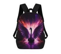 sinyumoney Purple Fire Swan 3D Printed 17inch School Bag Children's School Backpack Travel Backpacks Casual Fashion Bag for Kids School Students