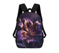 sinyumoney Purple Flower School Backpack Water Resistant Computer Rucksack for Campus Outdoor Travel Sports 17inch