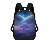 sinyumoney Purple Lavender Field with Tree Children's Backpacks School Backpack 3D Printed for Kids Travel Rucksacks Book Bags Kids 17inch School Bag