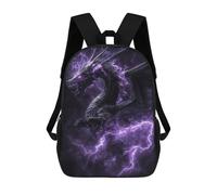 sinyumoney Purple Lightning Dragon Backpack School Bag Lightweight Schoolbag Dayback Bookbag College for Girl, Teen Girls 17inch
