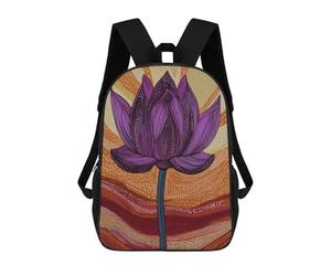 sinyumoney Purple Lotus Flower Art School Bags Daypacks Business Backpack Water Resistant Bookbag for School/Work/Travel 17inch