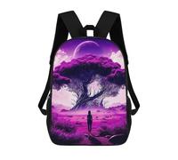 sinyumoney Purple Moonlit Journey Kids Backpacks Children Bag,Anime Bag,Large Capacity Kids Backpack, 3D Printed Children's,Student Schoolbag,Kids Boys Girls School Bag 17inch