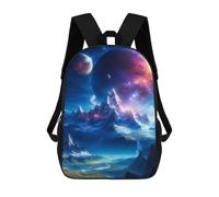 sinyumoney Purple Mountains School Bag 3D Printed 17inch Backpacks Fashion Kids School Backpack Rucksacks for Boys Elementary And Middle School Students
