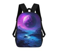 sinyumoney Purple Mysterious Planet School Backpack Water Resistant Travel Backpack Computer Bag for School/Work/Travel 17inch