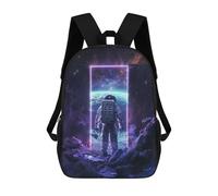 sinyumoney Purple Neon Space Portal School Bag 3D Printed 17inch Backpacks Fashion Kids School Backpack Rucksacks for Boys Elementary And Middle School Students