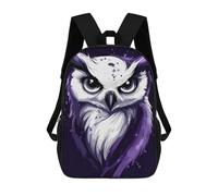 sinyumoney Purple Owl Illustration School Backpack 3D Printed School Bags Boys Girls Laptop Backpack for Kids/Students/Adults 17inch