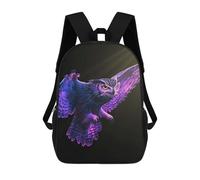 sinyumoney Purple Owl in Flight 3D Printed 17 Inch School Backpack Casual Children's Backpacks 3D Printed for Boys Elementary And Middle