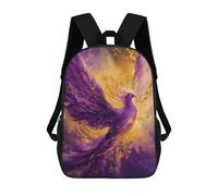 sinyumoney Purple Phoenix Rising Rucksack Lightweight Schoolbag Dayback Bookbag College for Girl, Teen Girls 17inch