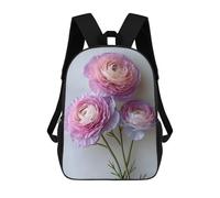 sinyumoney Purple Ranunculus Flowers 17inch School Bag 3D Printed Children's School Backpack Casual Fashion Travel Backpacks for Kids School Students