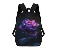 sinyumoney Purple Rose Backpacks Children's Backpacks School Bag 3D Printed Children's School Backpack Fashion Travel Backpacks for Kids Elementary Middle School 17inch