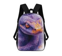 sinyumoney Purple Snake Art Print Backpacks Kids 17inch School Backpack School Bag 3D Printed School Bag for Boys Elementary And Middle School Students