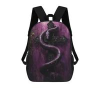 sinyumoney Purple Snake on Gothic Cross Backpacks Kids Student Schoolbag,3D Printed Backpacks,Elementary And Middle School Students Backpacks for Boys Girls 17inch