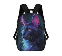 sinyumoney Purple Space Cat Backpack School Bag Lightweight Airport College Students Back Pack for Men, Women & Teenage Boys 17inch