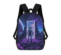 sinyumoney Purple Space Neon Altar Backpack Kids School Backpack School Bag 3D Printed Fashion School Bag for Boys Elementary And Middle School Student 17inch