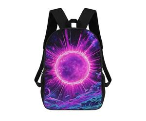 sinyumoney Purple Star in Space 3D Printed Children's 17 Inch Backpacks 3D Printed Casual School Bag for Boys Elementary And Middle