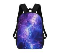 sinyumoney Purple Thunderstorm Backpacks Kids 17inch School Backpack School Bag 3D Printed School Bag for Boys Elementary And Middle School Students