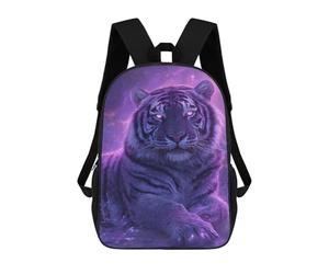 sinyumoney Purple Tiger Fantasy Artwork Backpack School Rucksack Casual Daypacks School Work Travel Bag for Men, Women & Teenage Boys 17inch