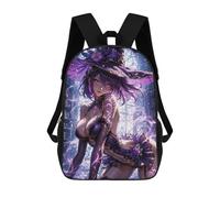 sinyumoney Purple Witch Anime Fantasy Kids Backpacks Children Bag,Anime Bag,Large Capacity Kids Backpack, 3D Printed Children's,Student Schoolbag,Kids Boys Girls School Bag 17inch