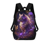 sinyumoney Purple Wolf Fantasy Art Print School Backpack Large School Backpack for Boys for Campus Outdoor Travel Sports 17inch