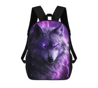 sinyumoney Purple Wolf Spirit Art Print Backpack School Bag Travel College Rucksack Backpacks for Girl, Teen Girls 17inch
