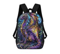 sinyumoney Purple Woods Dragon Backpacks 3D Printed Kids School Backpack School Bag Fashion Rucksacks for Boys Elementary And Middle School Students 17inch