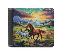 sinyumoney Puzzle Pieces in Pastoral Scene 3D Print Wallet Credit Cards Coins RFID Blocking Stylish Banknote Compartments Purse Everyday Use 11.7cm*9.5cm