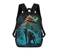 sinyumoney Pyramid Monkey Night Scene School Bags Work Laptop Backpack Rucksack Bag for Campus Outdoor Travel Sports 17inch