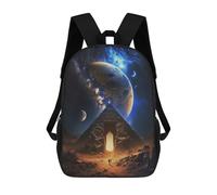sinyumoney Pyramid Portal to Another World Kids School Backpack 3D Printed Backpacks Fashion School Bag Rucksacks for Boys Elementary And Middle School Students 17inch