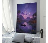sinyumoney Pyramids Under The Stars Wall Prints for Living Room for Rustic Bath Decor Artwork 24x36inch(60x90cm)