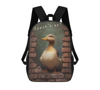 sinyumoney Quacks Up Backpack 3D Print Kids Bag Elementary Students Daypack Lightweight School Bag for Children Girls Boys Nursery Lunch Pack 17inch