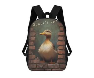sinyumoney Quacks Up Backpack 3D Print Kids Bag Elementary Students Daypack Lightweight School Bag for Children Girls Boys Nursery Lunch Pack 17inch