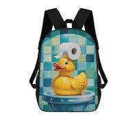 sinyumoney Quacky Crown - Toilet Paper Royalty on A Cheery Duck School Backpack for Girls Backpack Water Repellent Casual Daypack Lightweight Rucksack Boy Girl School Backpack 17inch