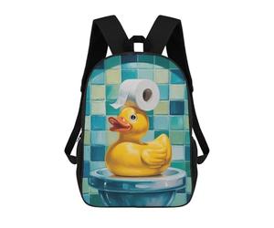 sinyumoney Quacky Crown - Toilet Paper Royalty on A Cheery Duck School Backpack for Girls Backpack Water Repellent Casual Daypack Lightweight Rucksack Boy Girl School Backpack 17inch