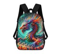 sinyumoney Quantum Dracoscale Enigma School Bag 3D Printed 17inch Backpacks Fashion Kids School Backpack Rucksacks for Boys Elementary And Middle School Students