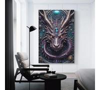 sinyumoney Quantum Dragon Portrait Wall Pictures Bedroom for Gifts Bathroom Home Kitchen Office Decor Canvas Art 08x12inch(20x30cm)