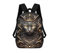 sinyumoney Queen Cat Golden Art Deco Backpack School Bag Business Durable Laptop Bag- Perfect for Travel, Work And Daily Use 17inch
