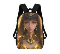 sinyumoney Queen Cleopatra in Gold Rucksack Daypacks Business Backpack Water Resistant Bookbag for Men/Women 17inch