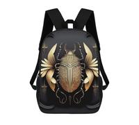 sinyumoney Queen Golden Black Beetle School Backpack Lightweight Schoolbag Dayback Bookbag College for Men, Women & Teenage Boys 17inch