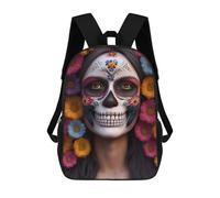 sinyumoney Queen Of Skulls Children's Backpack, 3D Printed School Backpack, Backpack for Boys Girls, Adjustable School Bag for Primary School 17inch