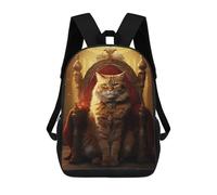 sinyumoney Queen Orange Cat Throne Backpack School Travel College Rucksack Backpacks for Men, Women & Teenage Boys 17inch