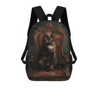 sinyumoney Queen Tortoiseshell Cat Rucksack Fashion Stationery Backpack Waterproof Casual Daypacks for Men, Women & Teenage Boys 17inch