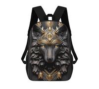 sinyumoney Queen Wolf Golden Art Deco Rucksack School Secondary High School College Backpack Travel for Campus Outdoor Travel Sports 17inch