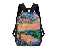 sinyumoney Quiet Moments, Silent Waters Rucksack Secondary Causal Travel High School Bags for Boys/Girls/Teenagers 17inch