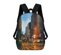 sinyumoney Quiet Night Kids School Backpack School Bag 3D Printed School Bag for Boys Elementary And Middle School Students 17inch