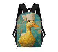 sinyumoney Quirky Duck Chef Hat Art Print Children's Backpacks School Backpack 3D Printed for Kids Travel Rucksacks Book Bags Kids 17inch School Bag