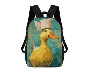sinyumoney Quirky Duck Chef Hat Art Print Children's Backpacks School Backpack 3D Printed for Kids Travel Rucksacks Book Bags Kids 17inch School Bag